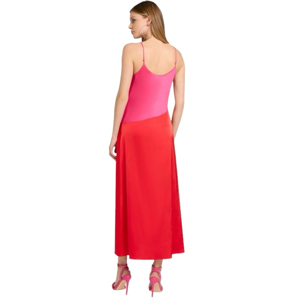 NWT Sugarlips Colorblock Satin Midi Dress - Picture 3 of 9